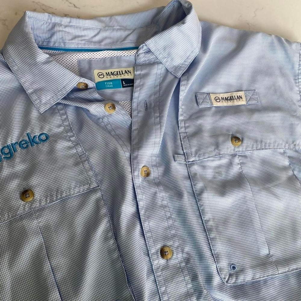Magellan outdoors fish gear‎ short sleeve button up men's size large